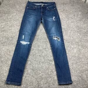edyson Dark Wash Skinny Jeans distressed Size 27 indie Sleaze
